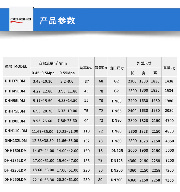 DM系列-雙級(jí)壓縮空壓機(jī)